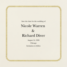 Leaf Inner Bevel Border - Save the Date by Paperless Post