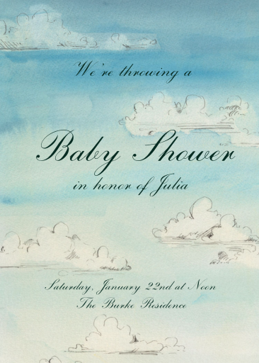 Watercolor Clouds Invitation