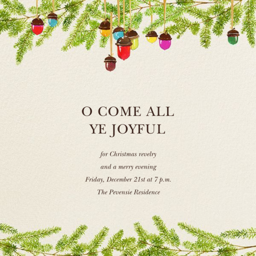 Acorn Ornaments - Christmas Party Invitation by Felix Doolittle