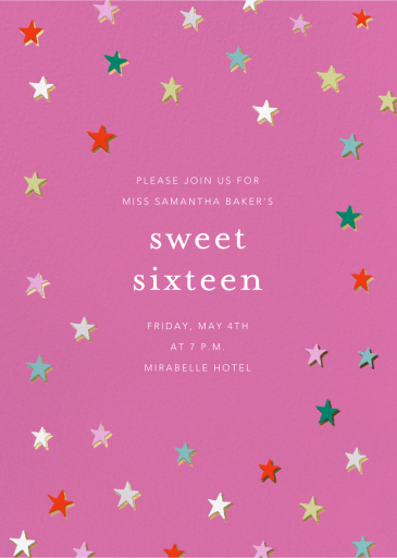 Falling Stars - Sweet 16 Invitation by Ashley G