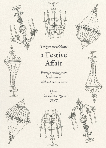 Candelabros - Invitación a una fiesta de cóctel por Carly Kuhn