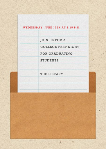 Library Card - School Event Invitation by Paperless Post