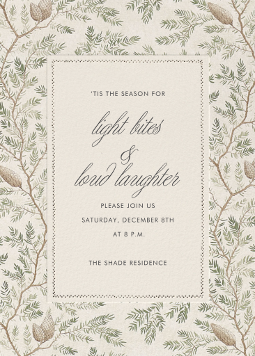 Twig and Pinecone - Party Invitation by Schumacher