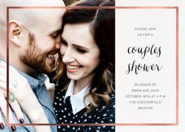 Simple Gold Border (Photo) - Bridal Shower Invitation by Paperless Post