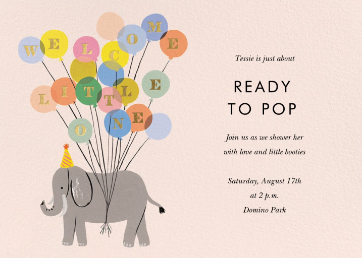 Welcome Elephant Invitation - Baby Shower Invitation by Rifle Paper Co.