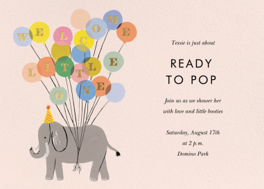 Welcome Elephant Invitation - Baby Shower Invitation by Rifle Paper Co.