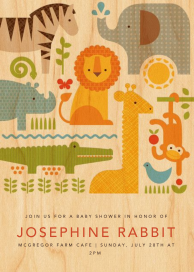 Safari Parade Invitation - Baby Shower Invitation by Petit Collage