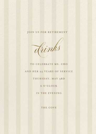 Minimalist Stripe Invitation