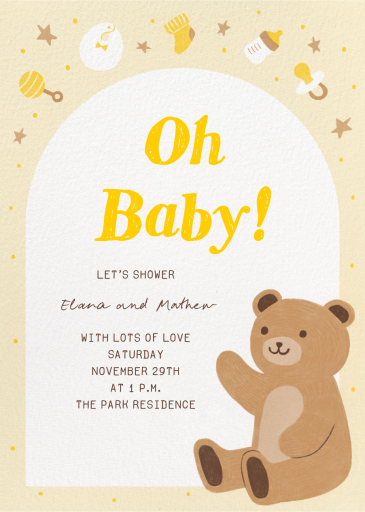 Honey Bear - Baby Shower Invitation by Paperless Post