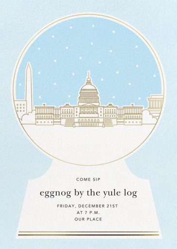 Skyline Snowglobe - Winter Party Invitation by Paperless Post