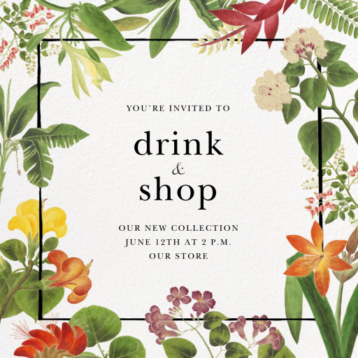 Tropical Garden - Cocktail Party Invitation by Oscar de la Renta