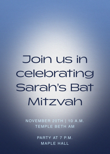 Simply Glowing - Bar & Bat Mitzvah Invitation by Paperless Post