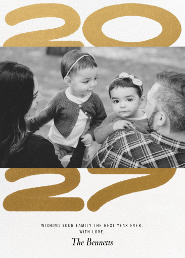 Photo 2027 Bold Gold Year Card