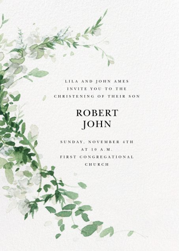Watercolor Floral Garland - Religious Invitation by Paperless Post