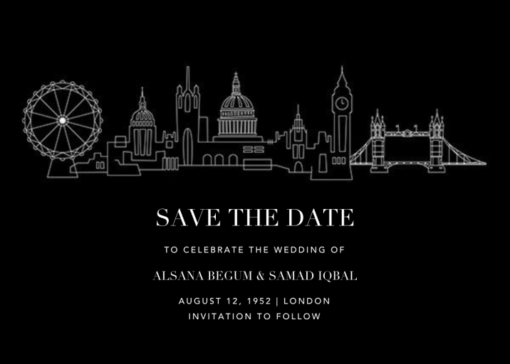 City Skyline View - Save the Date by Paperless Post