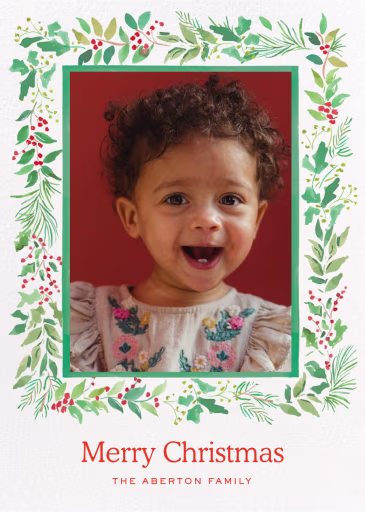 Holly and Sprig Photo (Gina Langford) - Christmas Card by Dogwood Hill