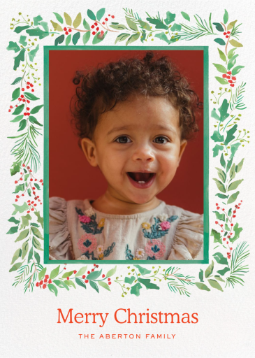 Holly and Sprig Photo (Gina Langford) - Christmas Card by Dogwood Hill