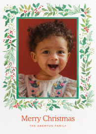 Holly and Sprig Photo (Gina Langford) - Christmas Card by Dogwood Hill