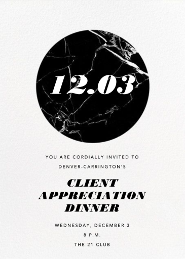 Marble Circle - Corporate Reception Invitation by Paperless Post