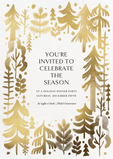 Winter Watercolor Trees - Winter Party Invitation by Paperless Post