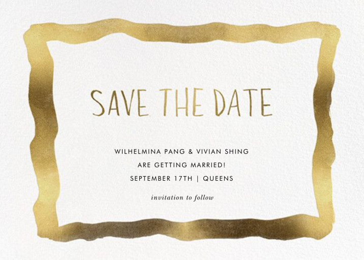 Watercolor Frame - Save the Date by Linda and Harriett