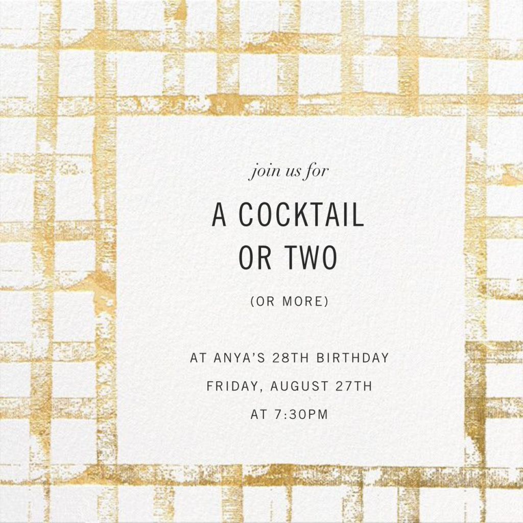 Glint - Cocktail Party Invitation | Send online instantly | RSVP tracking