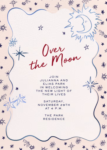 Little Moon - Baby Shower Invitation by Pulp Templates Co.