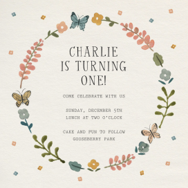 Circle Dance - First Birthday Invitation by Merrilee Liddiard