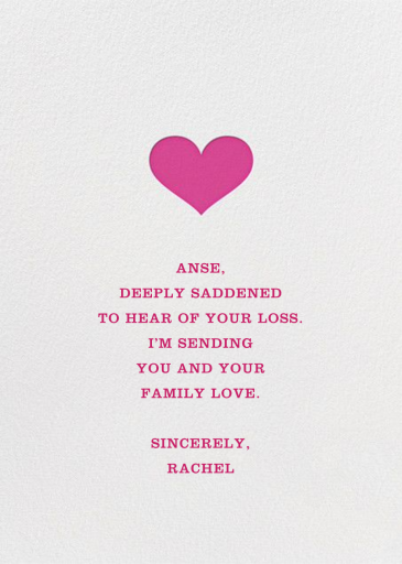 Glory of Love - Sympathy Card by Jonathan Adler - Back