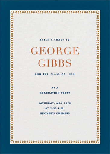 Bold Line (Tall) - Graduation Party Invitation by The Indigo Bunting