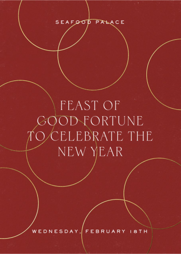 Gold Rings - Lunar New Year Invitation by Paperless Post