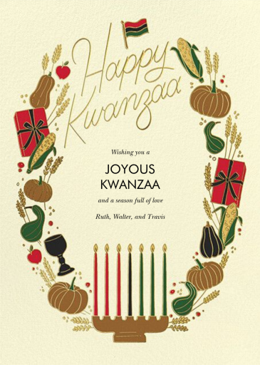 Kwanzaa Wreath - Kwanzaa Card by Paperless Post