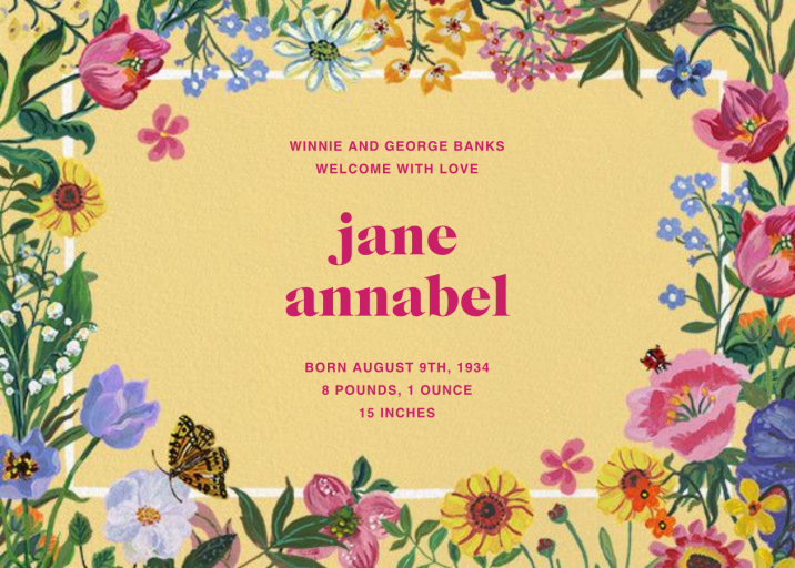 Precieuse - Birth Announcement by Nathalie Lété - Back