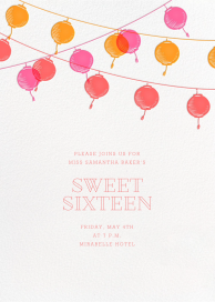 Golden String Lanterns - Sweet 16 Invitation by Paperless Post