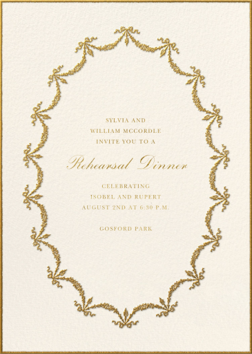 Ruban d’Or - Rehearsal Dinner Invitation by Ladurée