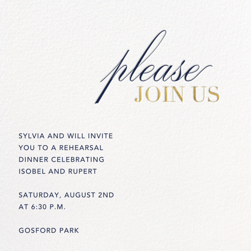 Please Join Us - Rehearsal Dinner Invitation by Paperless Post