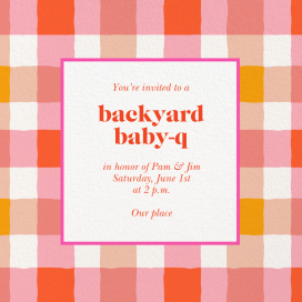 Bright Plaid Border - Baby Shower Invitation by kate spade new york