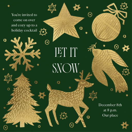 Holiday Gold Leaf - Holiday Party Invitation by Paperless Post