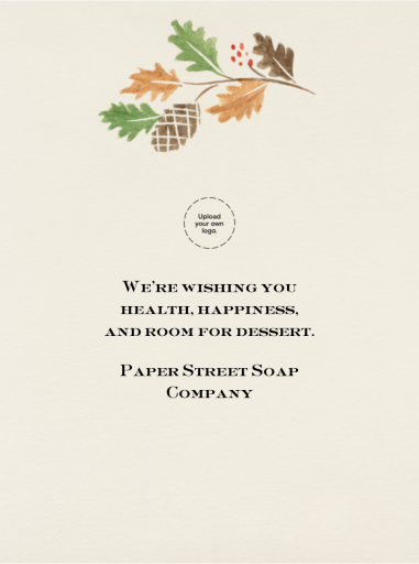 Giving Thanks - Business Thanksgiving Card by Paperless Post - Back