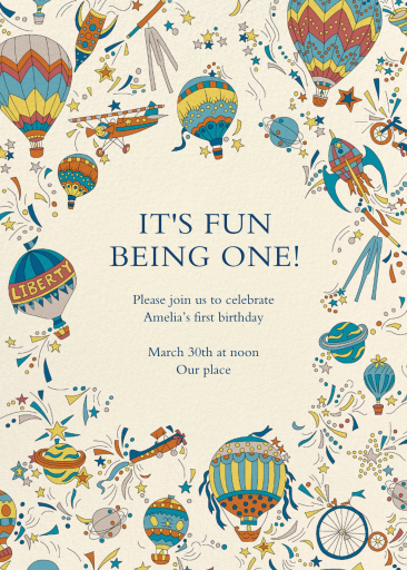 Balloon Adventures - Birthday Invitation by Liberty