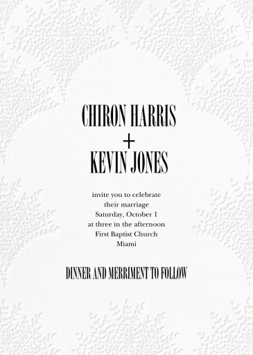 Fanned Frond (Invitation) - Valentine's Day Invitation by Carolina Herrera