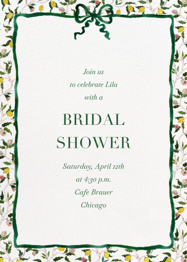 Green Bow Border (Inslee Fariss) - Invitation by Dogwood Hill