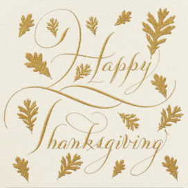 Happy Thanksgiving Script - Greeting Card by Bernard Maisner