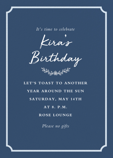 Birthday Wallpaper - Birthday Invitation by Cheree Berry Paper & Design - Back