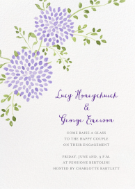Watercolor Dahlias - Engagement Party Invitation by Paperless Post