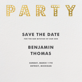 Marquee Lights - Bar & Bat Mitzvah Save the Date by Paperless Post