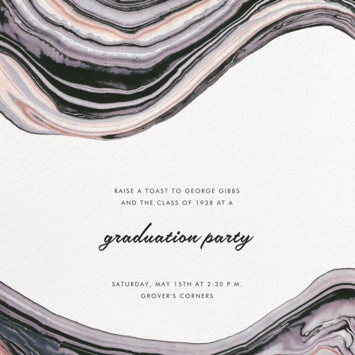 Marbleized - Graduation Party Invitation by Kelly Wearstler