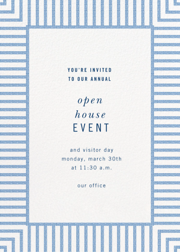 Seersucker Stripe - Invitación para evento empresarial de kate spade new york