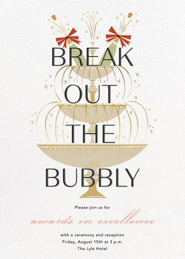 Champers Fountain - Awards Ceremony Invitation by Paperless Post