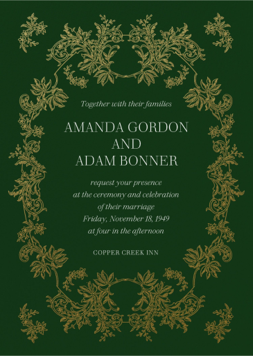 Gold Lace - Invitation by  Monique Lhuillier